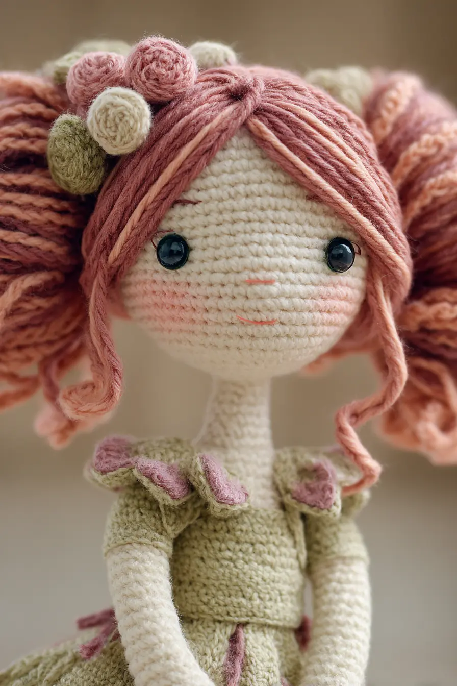 Amigurumi Garden Doll — Crochet Doll Pattern with Pigtails and Floral Details