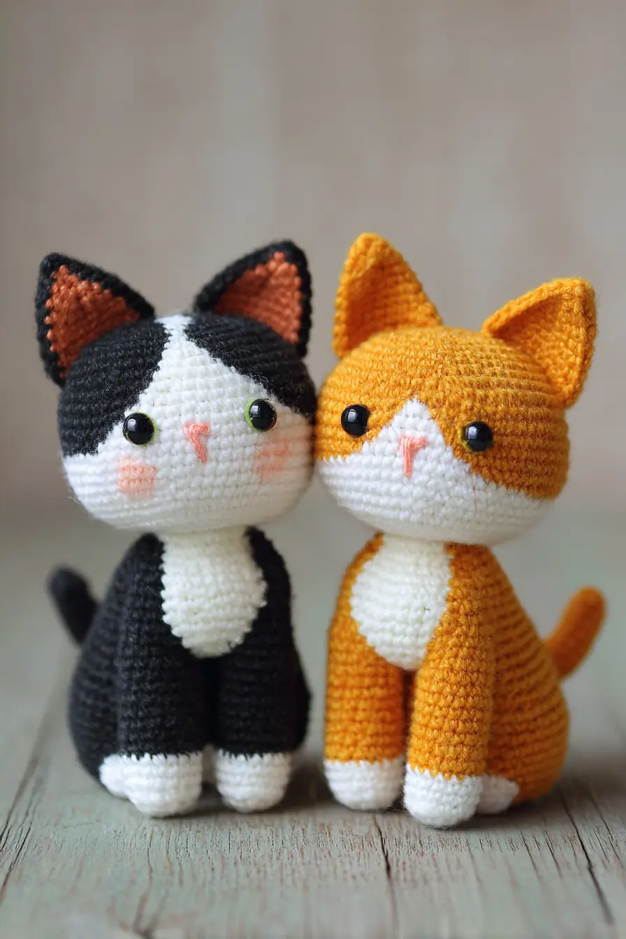 Amigurumi Cat Pair — Crochet Kitten Pattern with Materials & Safety Tips