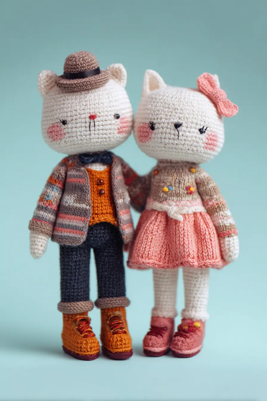 Amigurumi Cat Couple — Crochet Pattern, Materials & Safety Tips