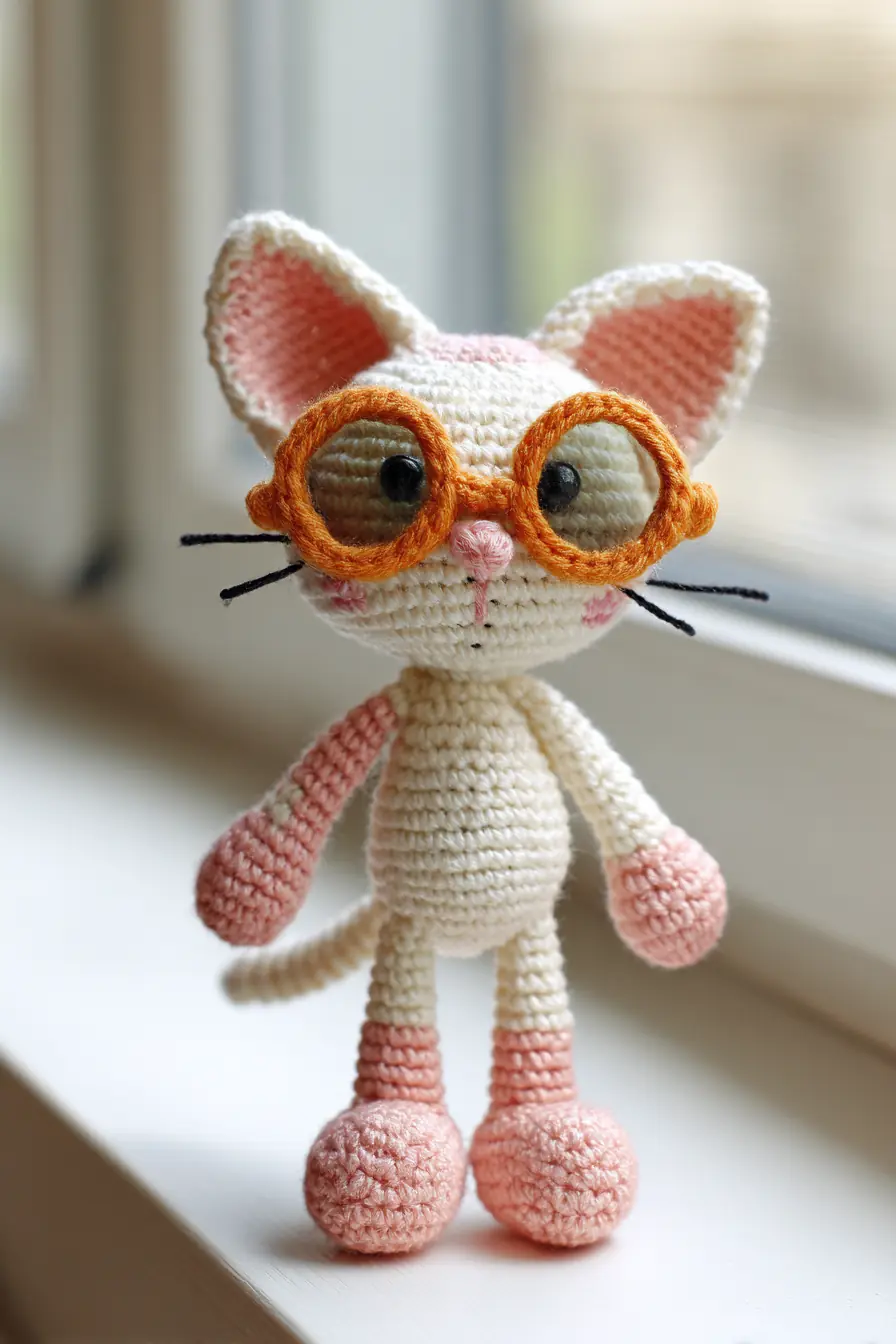 Amigurumi Cat with Glasses — Materials, Stitches, Size & Safety Tips