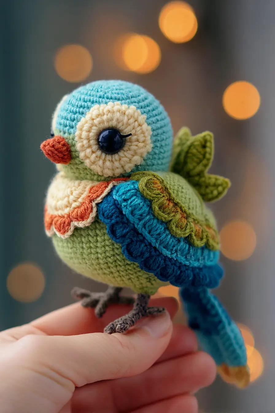 Amigurumi Scalloped-Wing Bird — Small Crochet Pattern, DK Yarn & Safety Tips