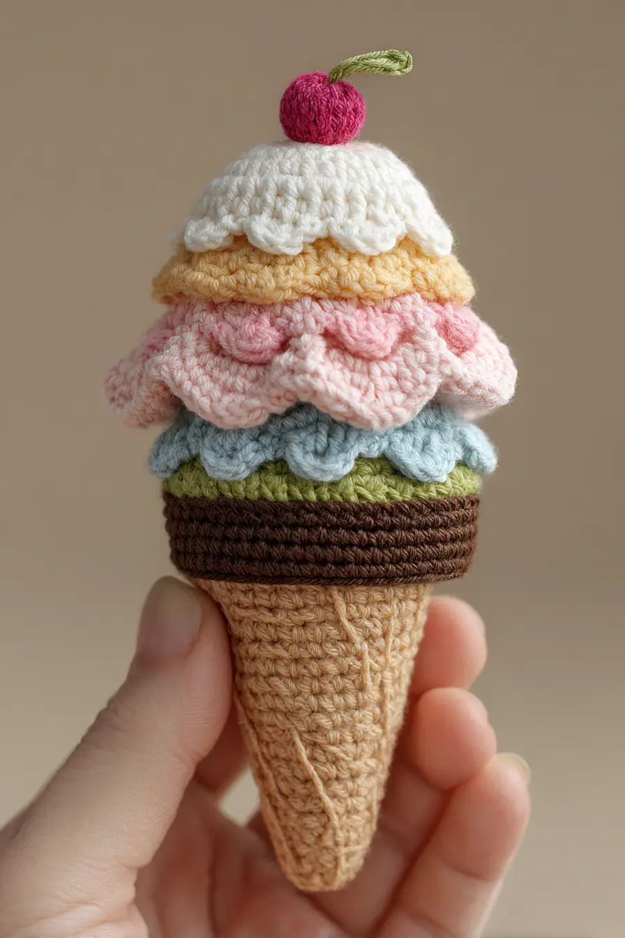 Amigurumi Ice Cream Cone Crochet — Handheld Pattern Guide