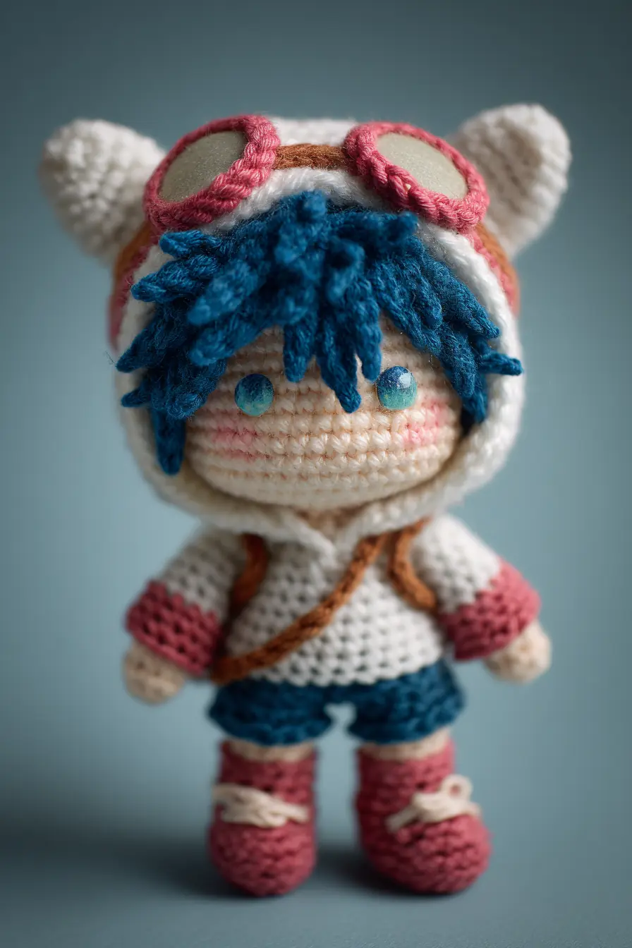 Amigurumi Adventure Doll — Crochet Hooded Doll with Goggles (Cute Crochet Toy)