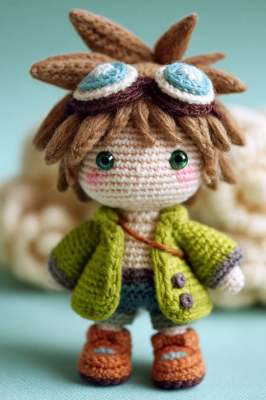 Amigurumi Adventurer Doll Crochet Pattern — Goggles, Jacket & Boots