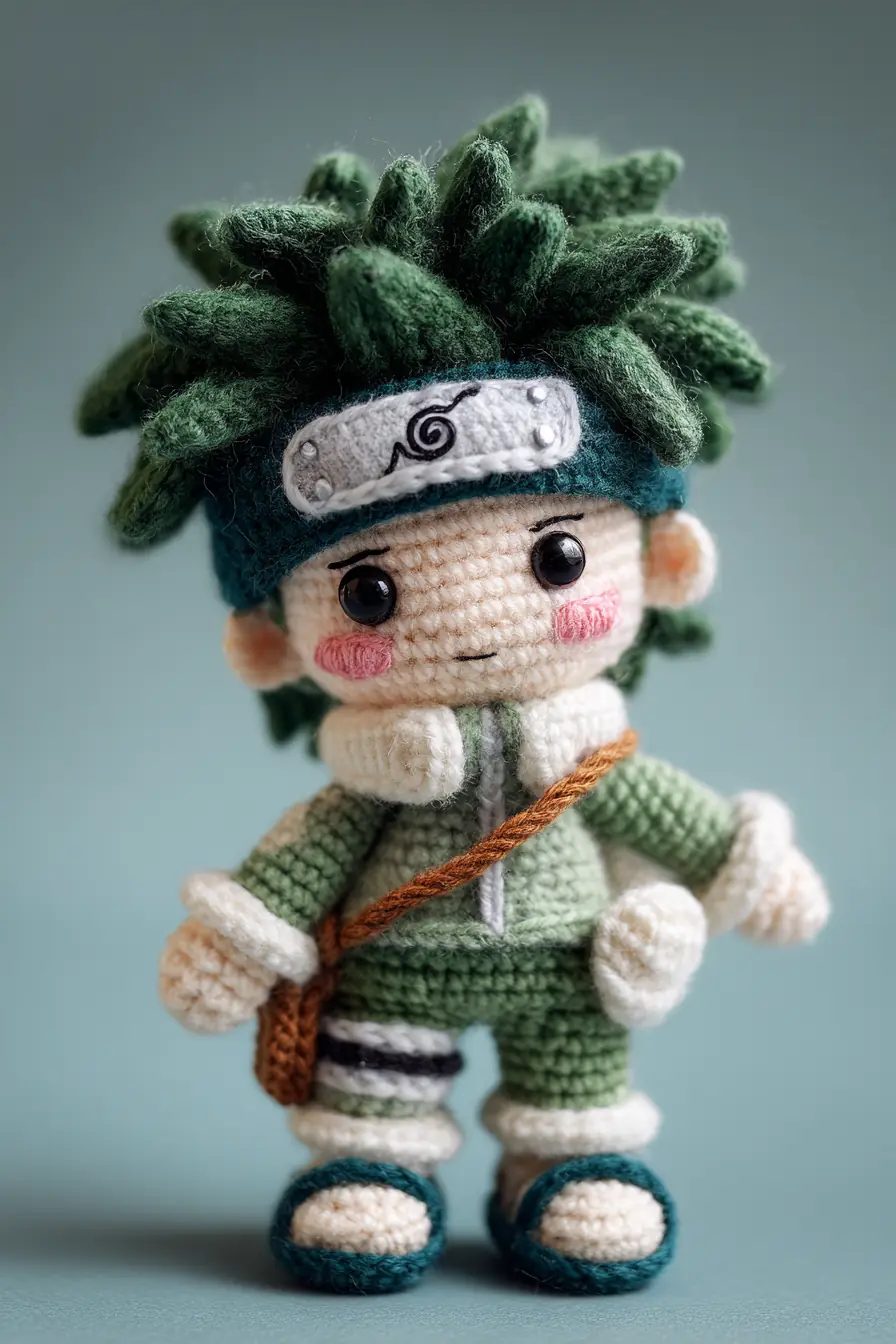 Amigurumi Leaf‑Hair Ninja Doll — Crochet Materials, Stitches & Safety Tips