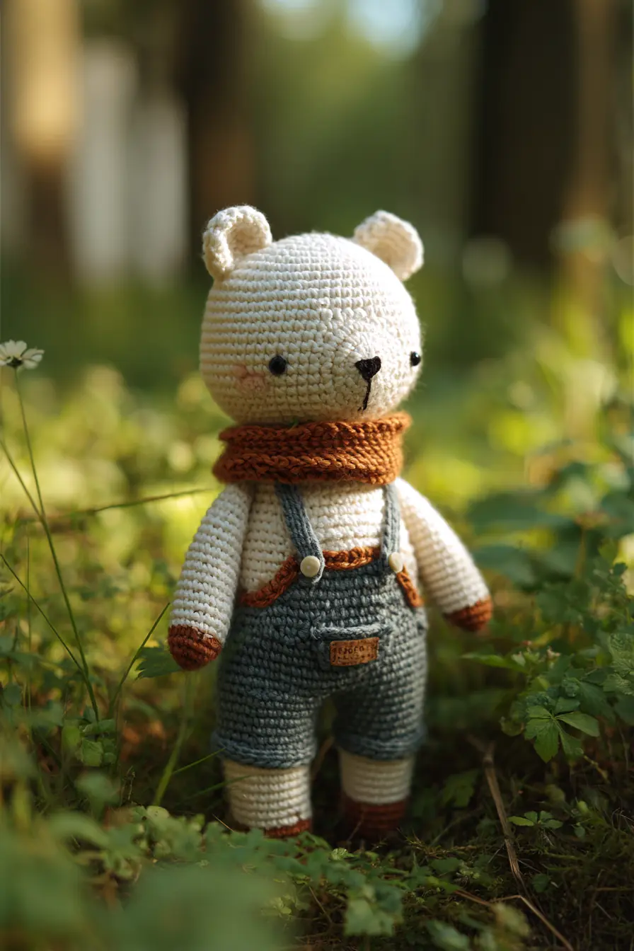 Amigurumi Bear in Overalls — Crochet Pattern, Materials & Key Tips