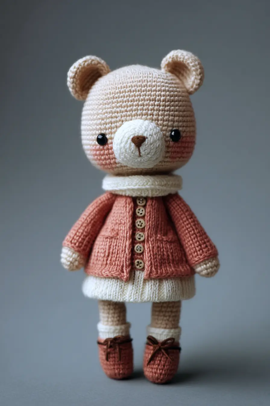 Amigurumi Bear Doll Crochet Pattern — Soft Yarn, Jacket & Boots