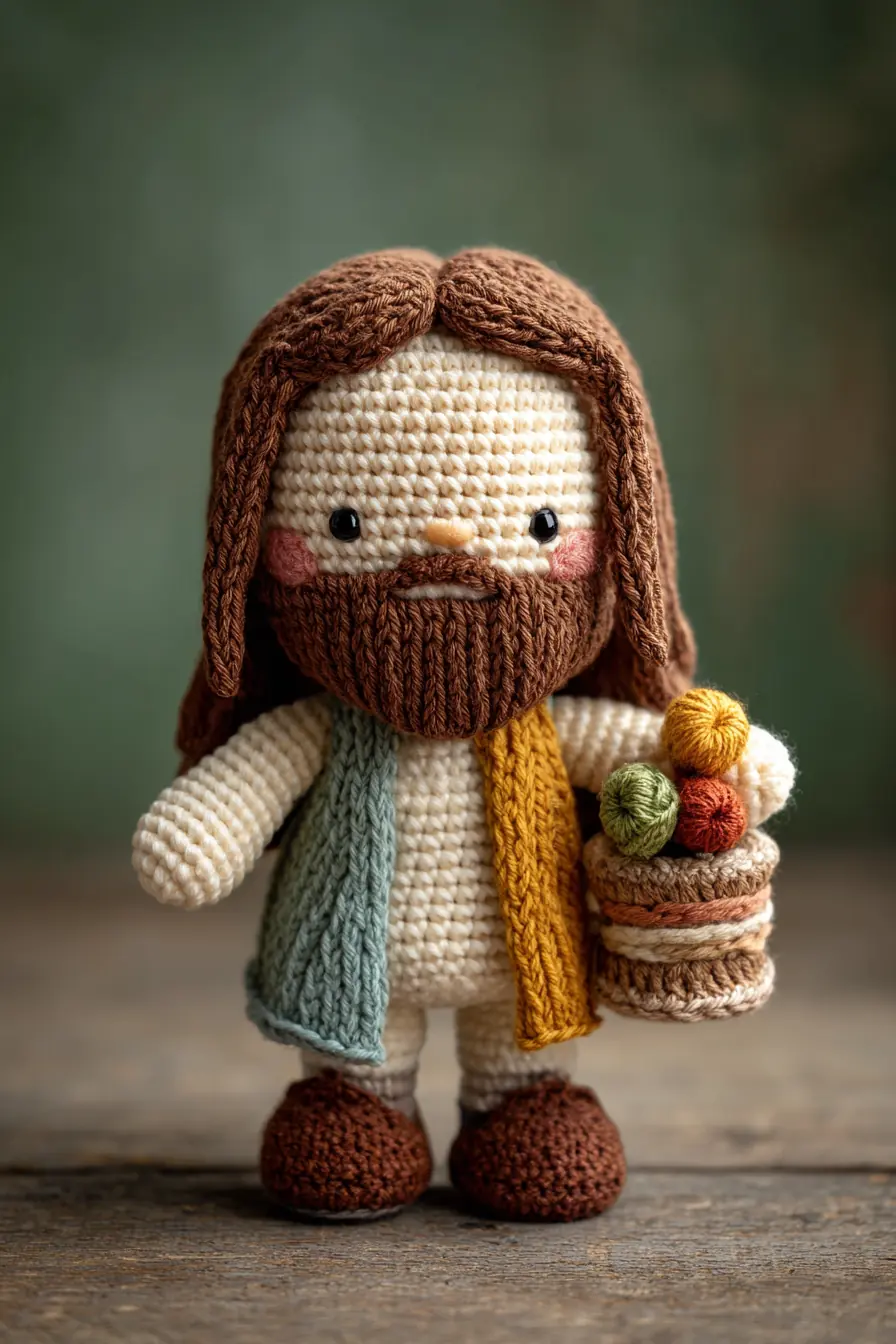 Amigurumi Bearded Doll with Yarn Basket — Crochet Pattern & Materials