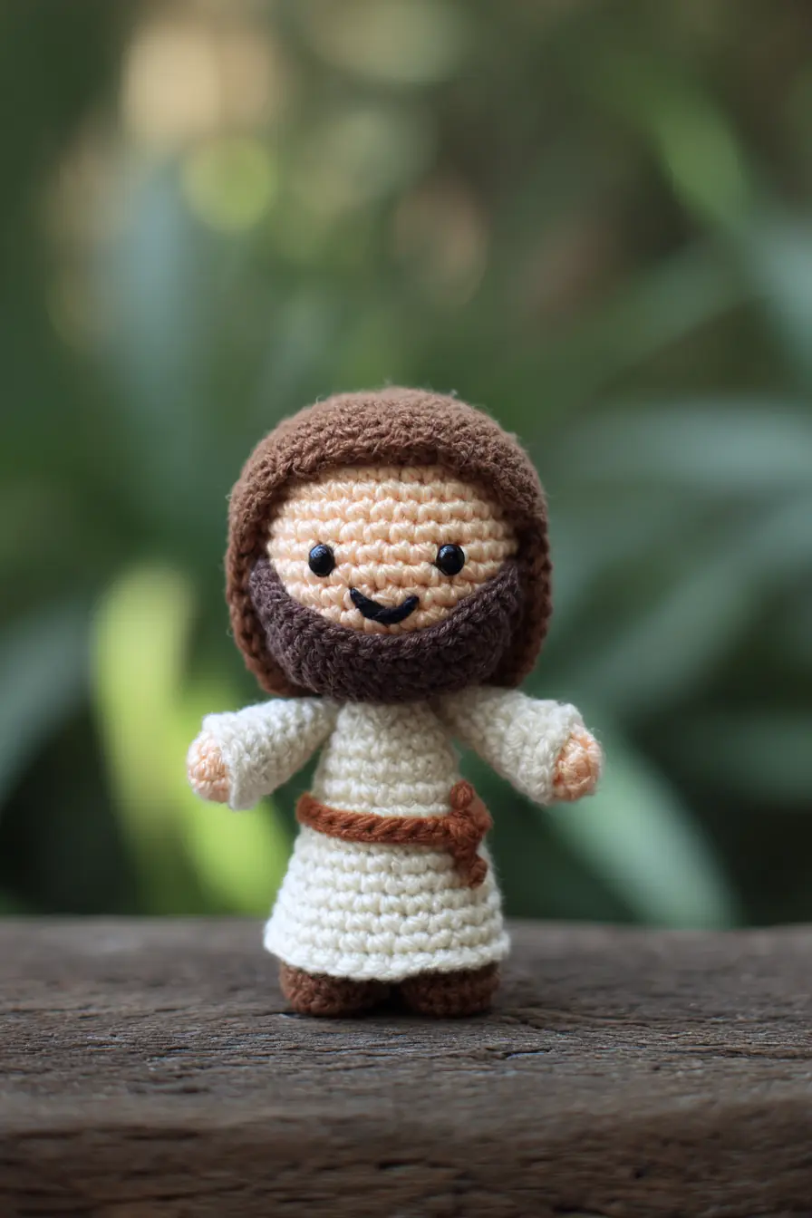 Amigurumi Bearded Monk Doll — Crochet Hooded Robe Miniature Pattern