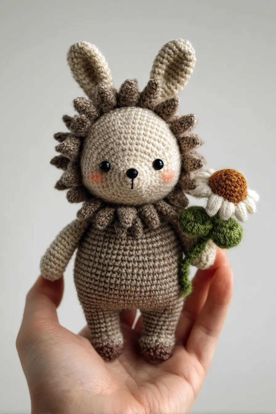 Amigurumi Hedgehog with Daisy — Crochet Pattern Materials & Tips