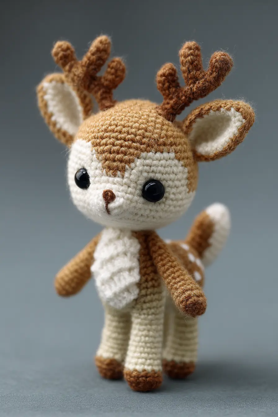 Amigurumi Deer Pattern: Crochet Fawn with Antlers — Small Plush Toy
