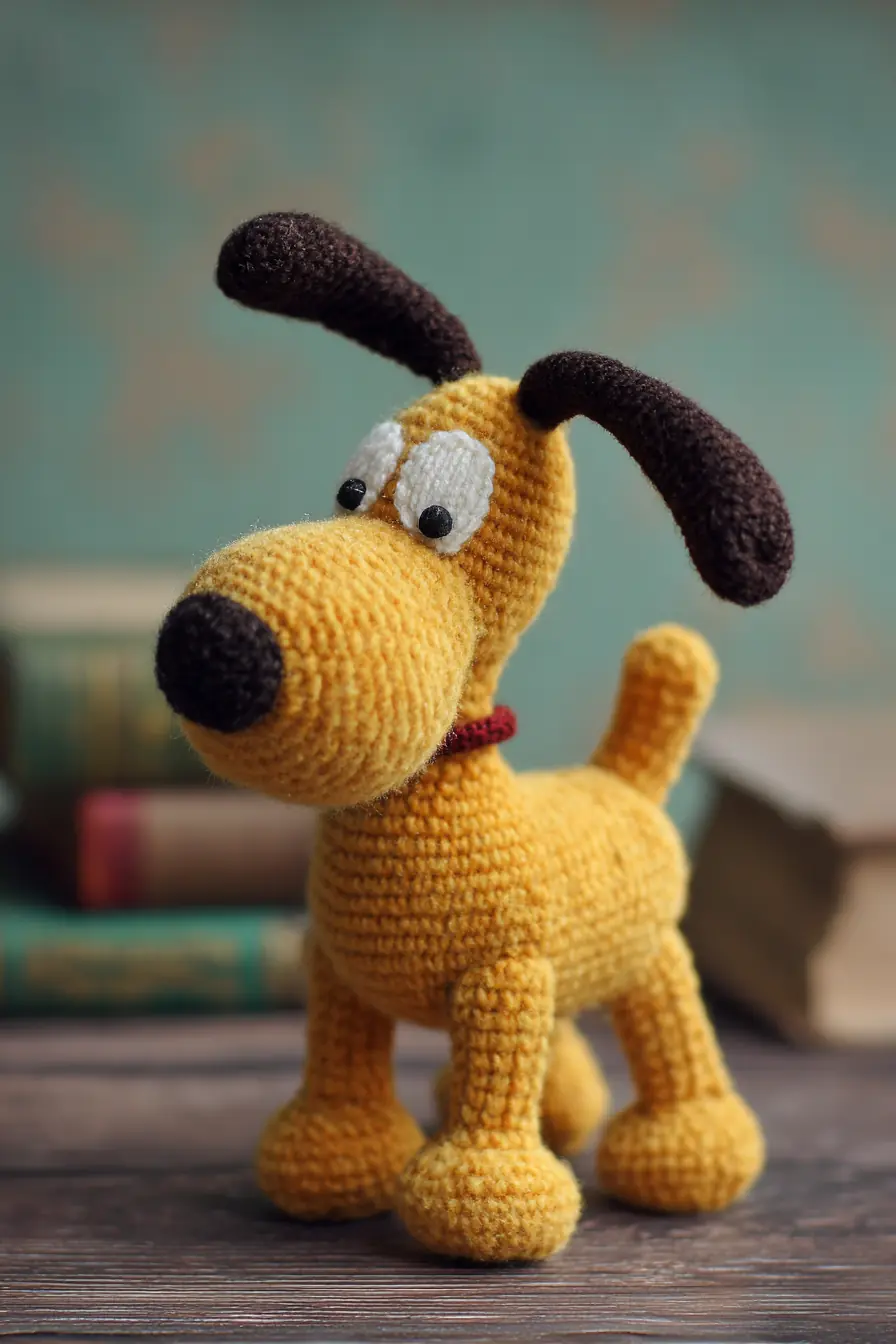Amigurumi Yellow Dog Crochet Pattern — Small Plush Puppy (Worsted Yarn)