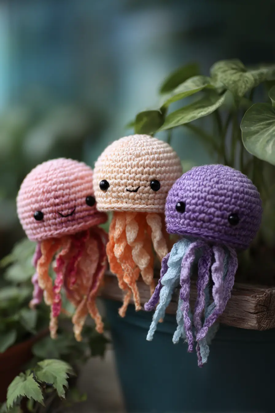 Amigurumi Jellyfish: Small Crochet Jellyfish Pattern (Cotton/DK, 3mm Hook)