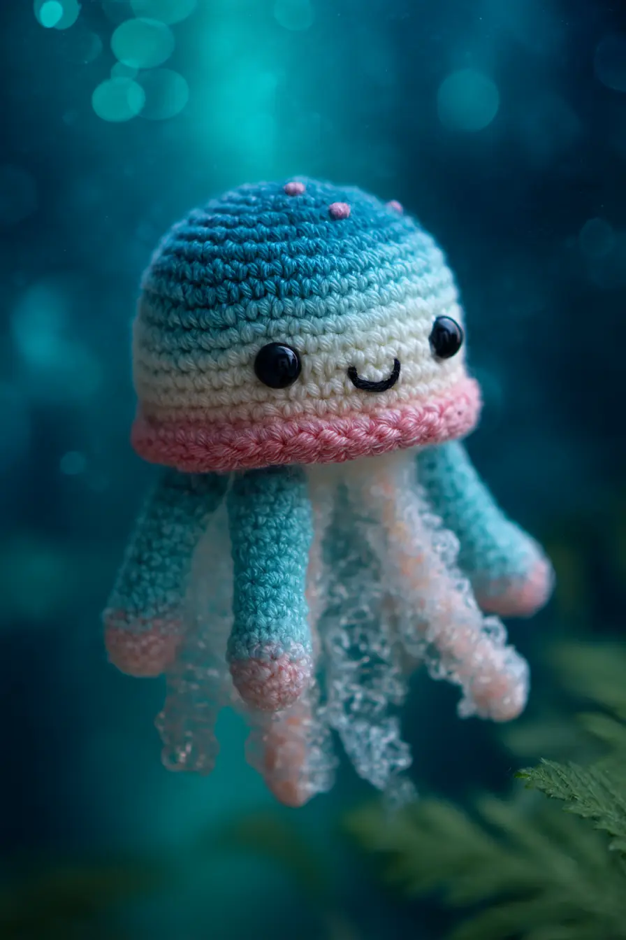 Amigurumi Jellyfish Crochet Pattern — Soft Toy with Frilly Tentacles (4–6 in)