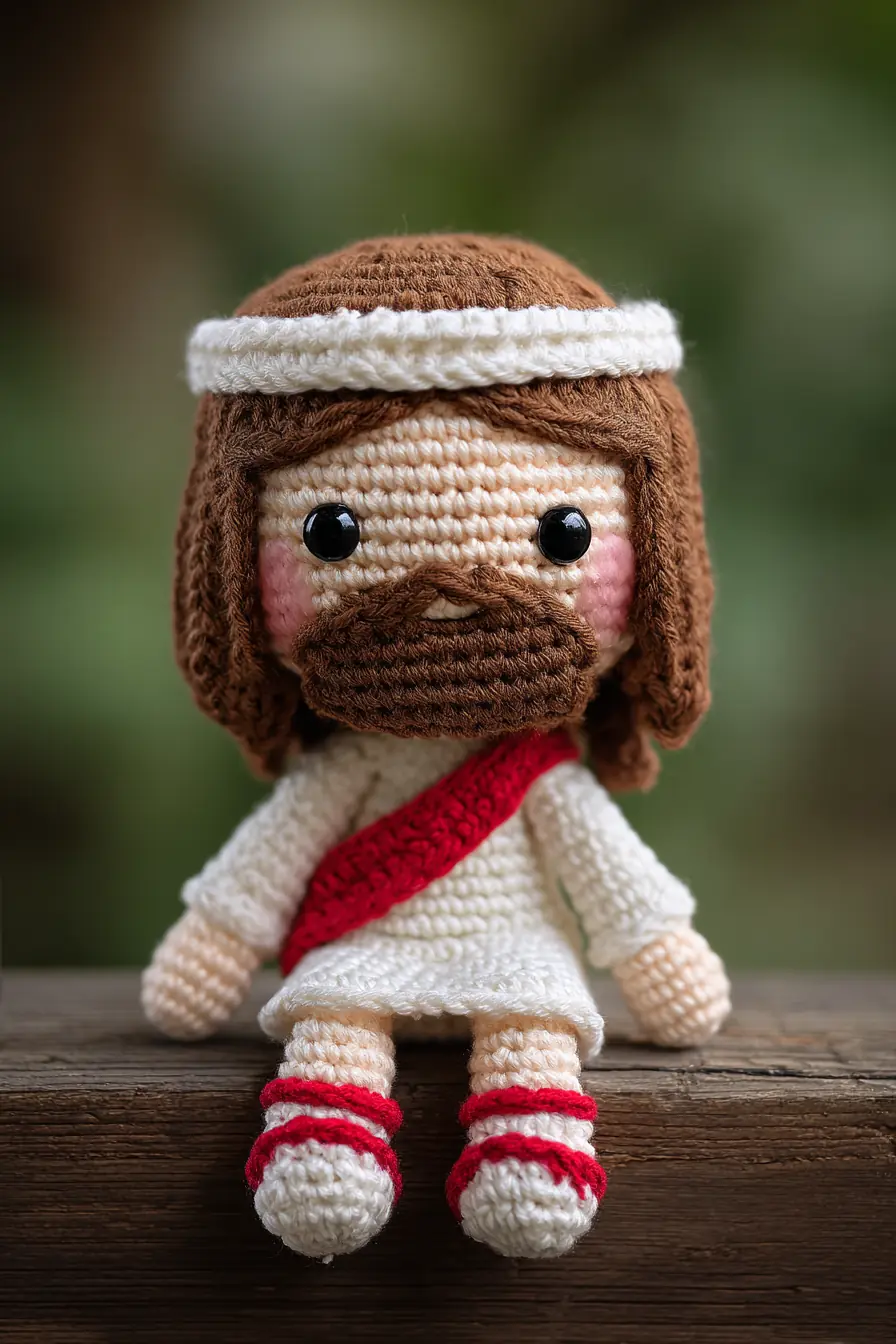 Amigurumi Jesus Doll Crochet Pattern — Small Soft Toy with Robe & Sandals