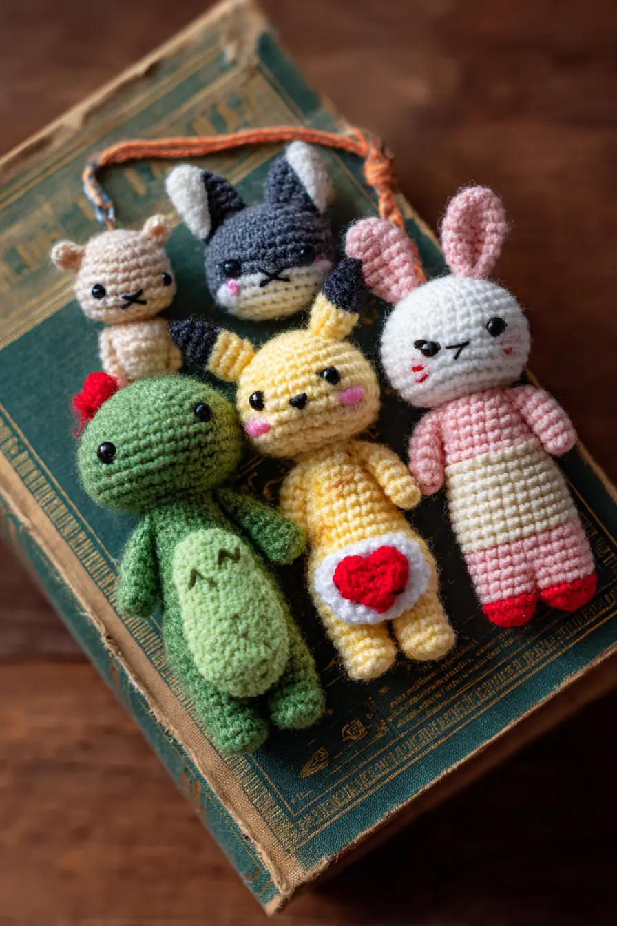 Amigurumi Keychain Dolls — Cute Crochet Mini Plush (Pikachu, Bunny, Dino)