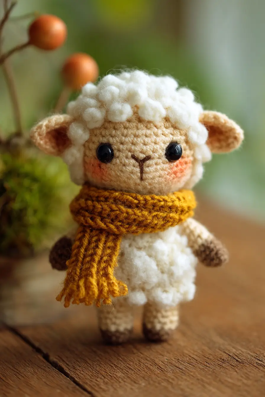 Amigurumi Sheep Crochet Pattern — Mini Woolly Lamb with Scarf