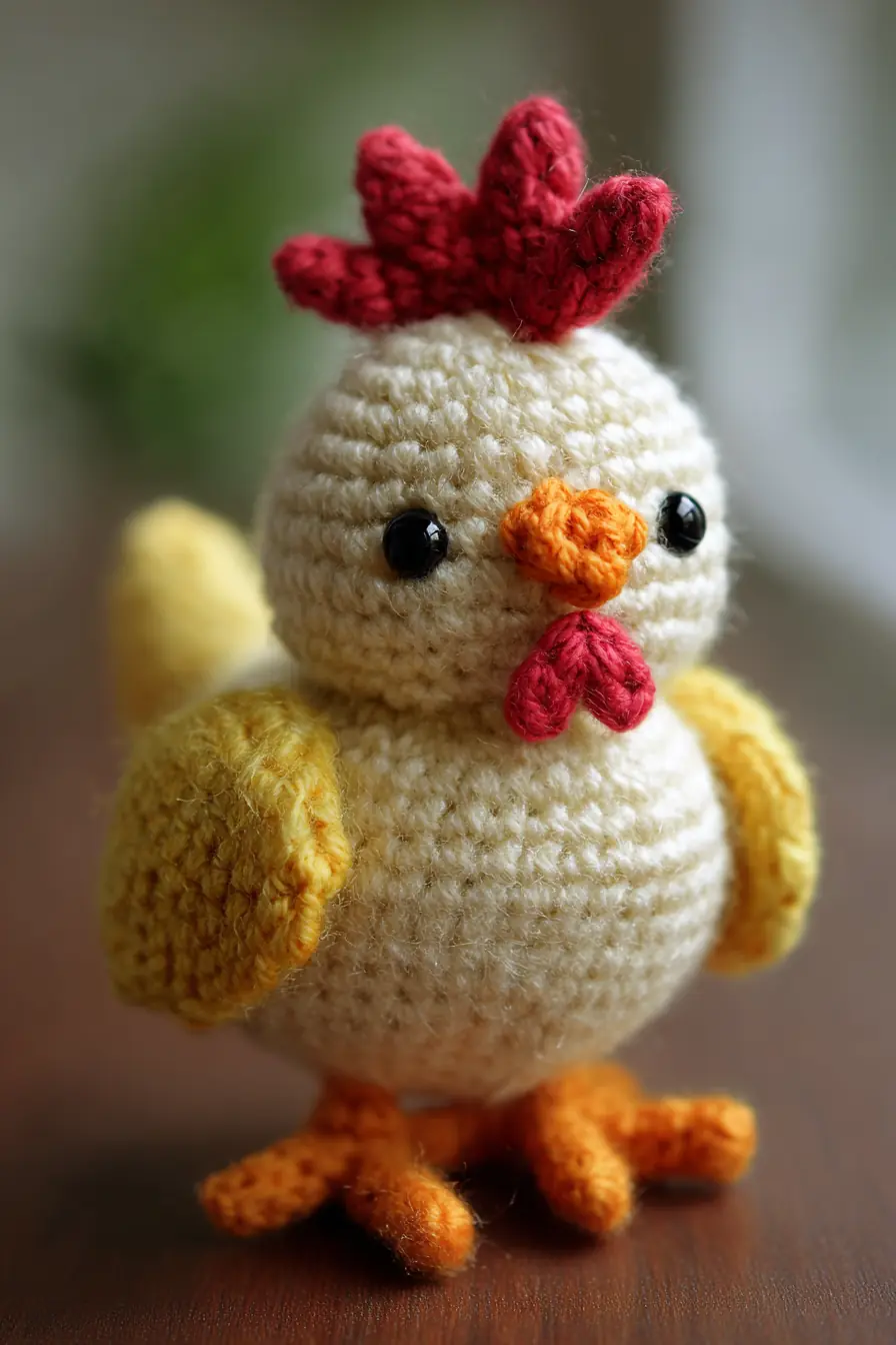 Amigurumi Chick Crochet Pattern — Small Chicken Toy (Worsted Yarn, Safety Eyes)