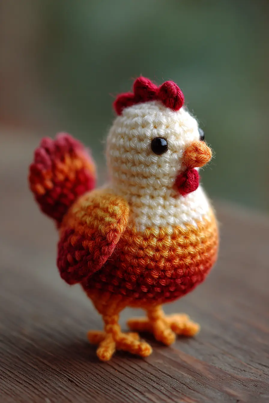 Amigurumi Chick — Crochet Chicken with Gradient Body, Safety Eyes, and Wings