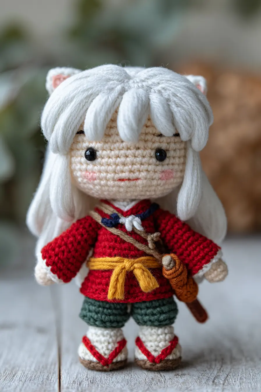 Amigurumi White-Haired Anime Doll Crochet Pattern — Mini Doll (6–7 in)