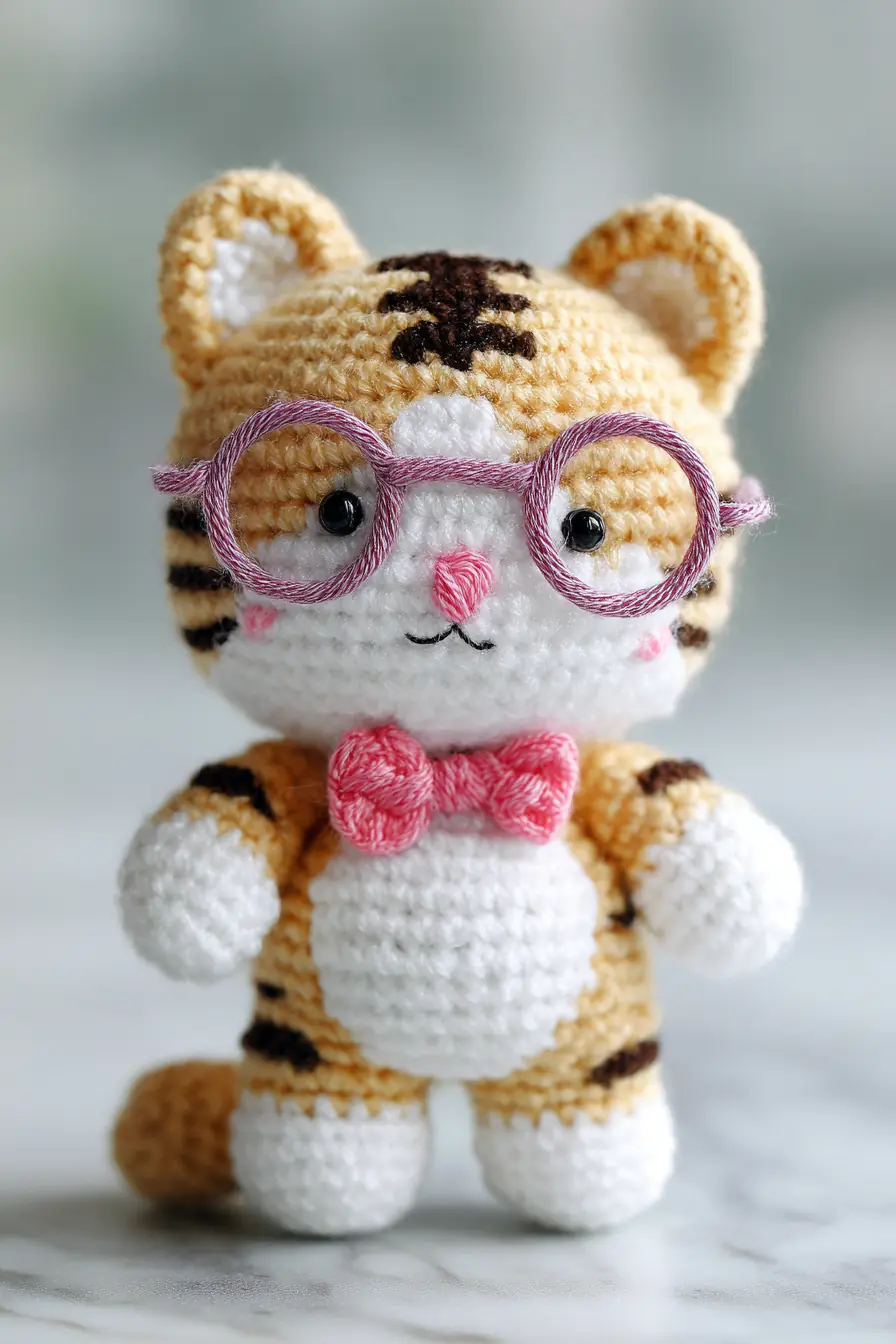 Amigurumi Tiger with Glasses — Crochet Pattern, Materials & Safety Tips