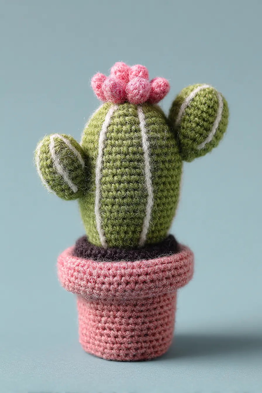 Amigurumi Mini Cactus with Bloom — Crochet Pattern, Materials & Tips