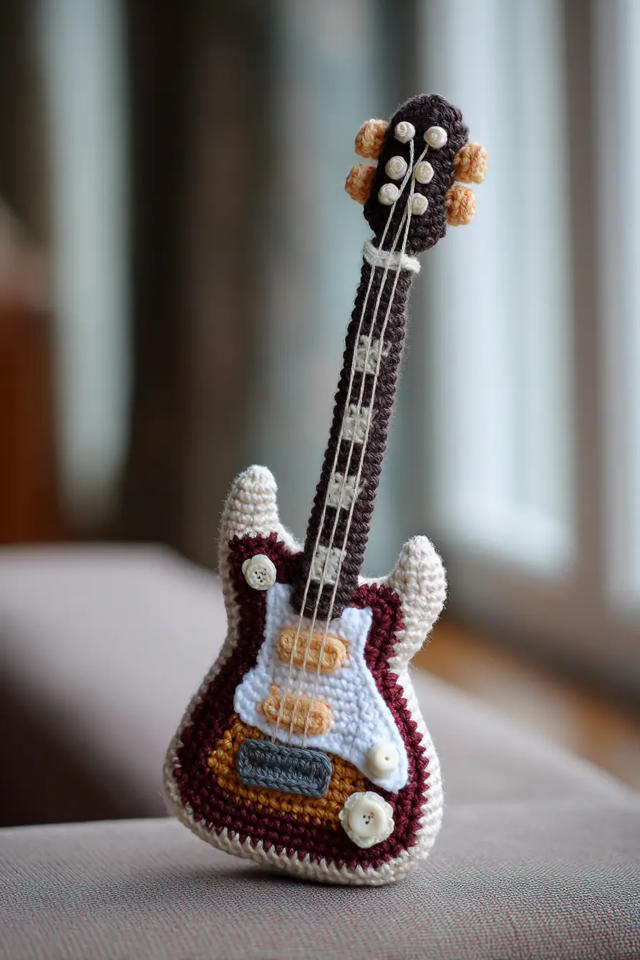 Amigurumi Mini Electric Guitar Crochet Pattern — Small Guitar Plush (6–8 in)