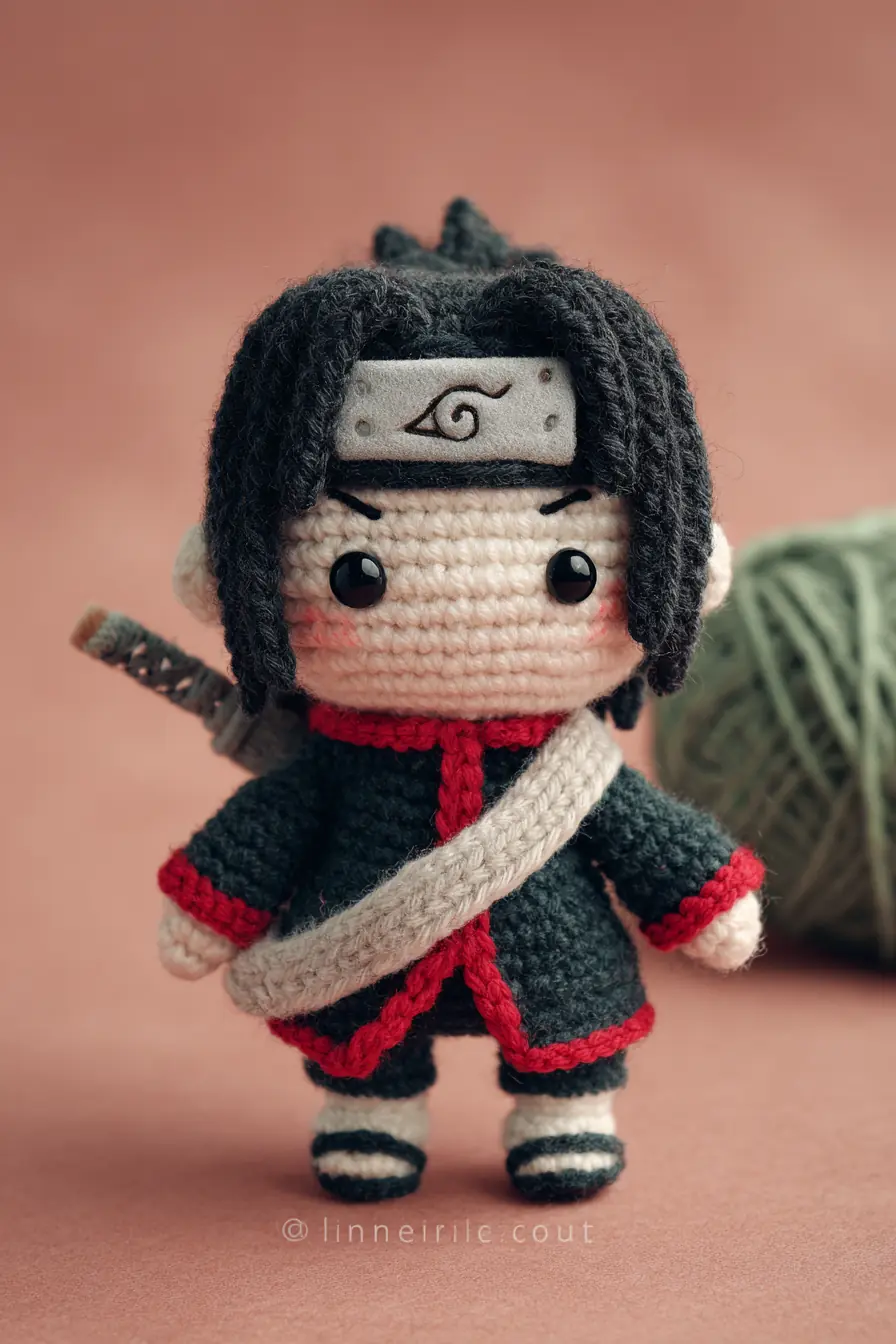 Amigurumi Ninja Doll Crochet Pattern — Headband & Sword Plush (4–6 in)
