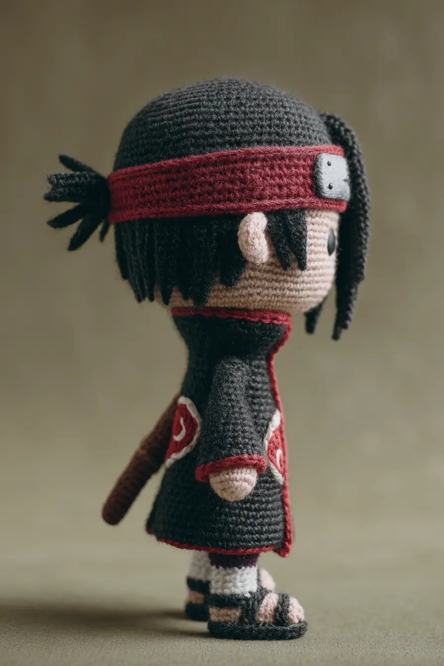 Amigurumi Ninja Doll — Crochet Headband, Cloak & Sandal Pattern (16–18 cm)