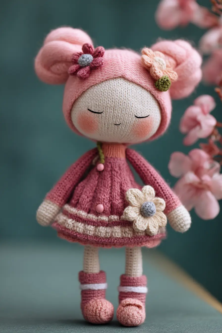 Amigurumi Pink Flower Girl Doll — Crochet Materials, Stitches & Safety Tips