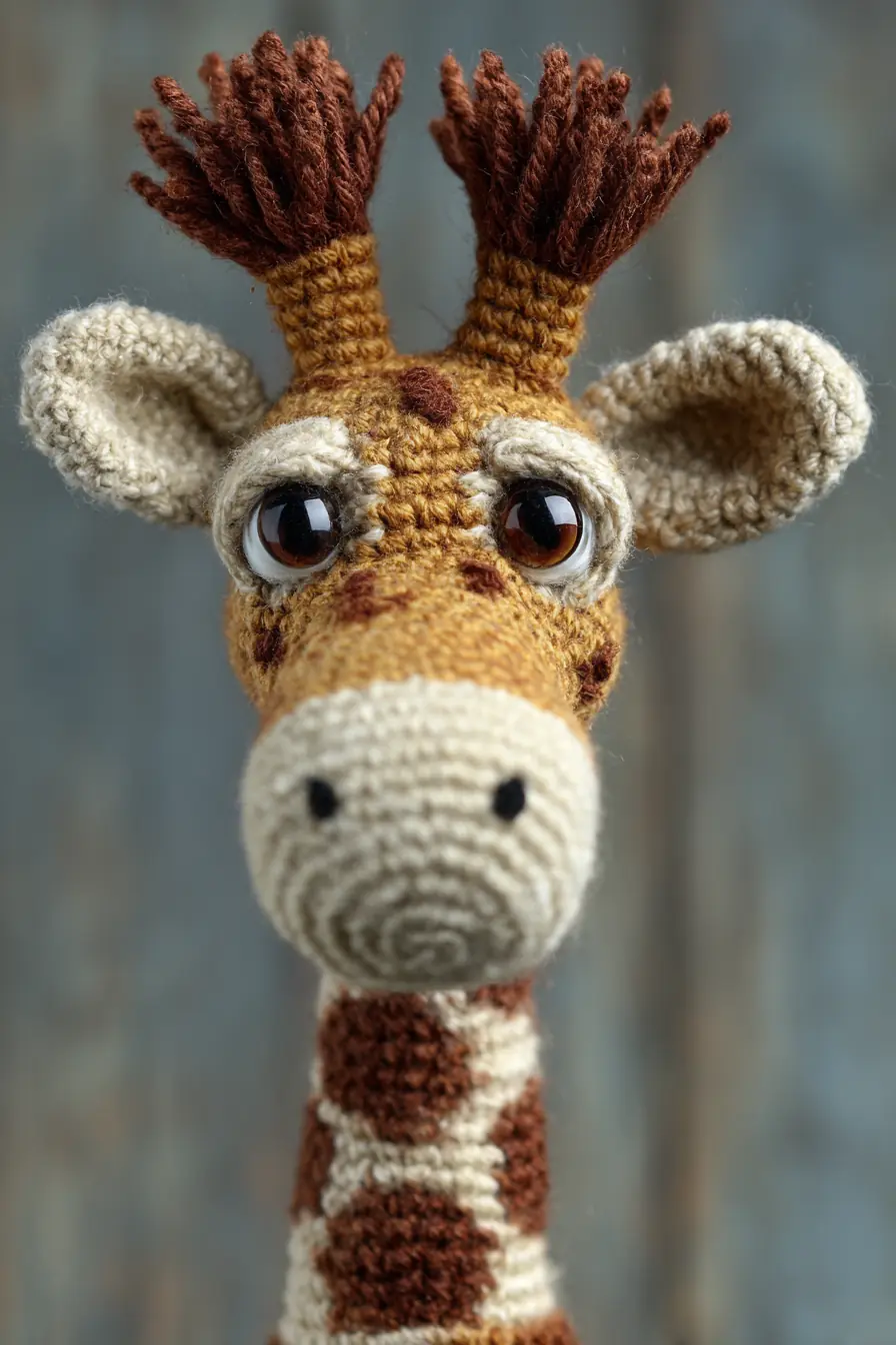 Amigurumi Giraffe Crochet Pattern — Soft Plush with Safety Eyes & Yarn Mane