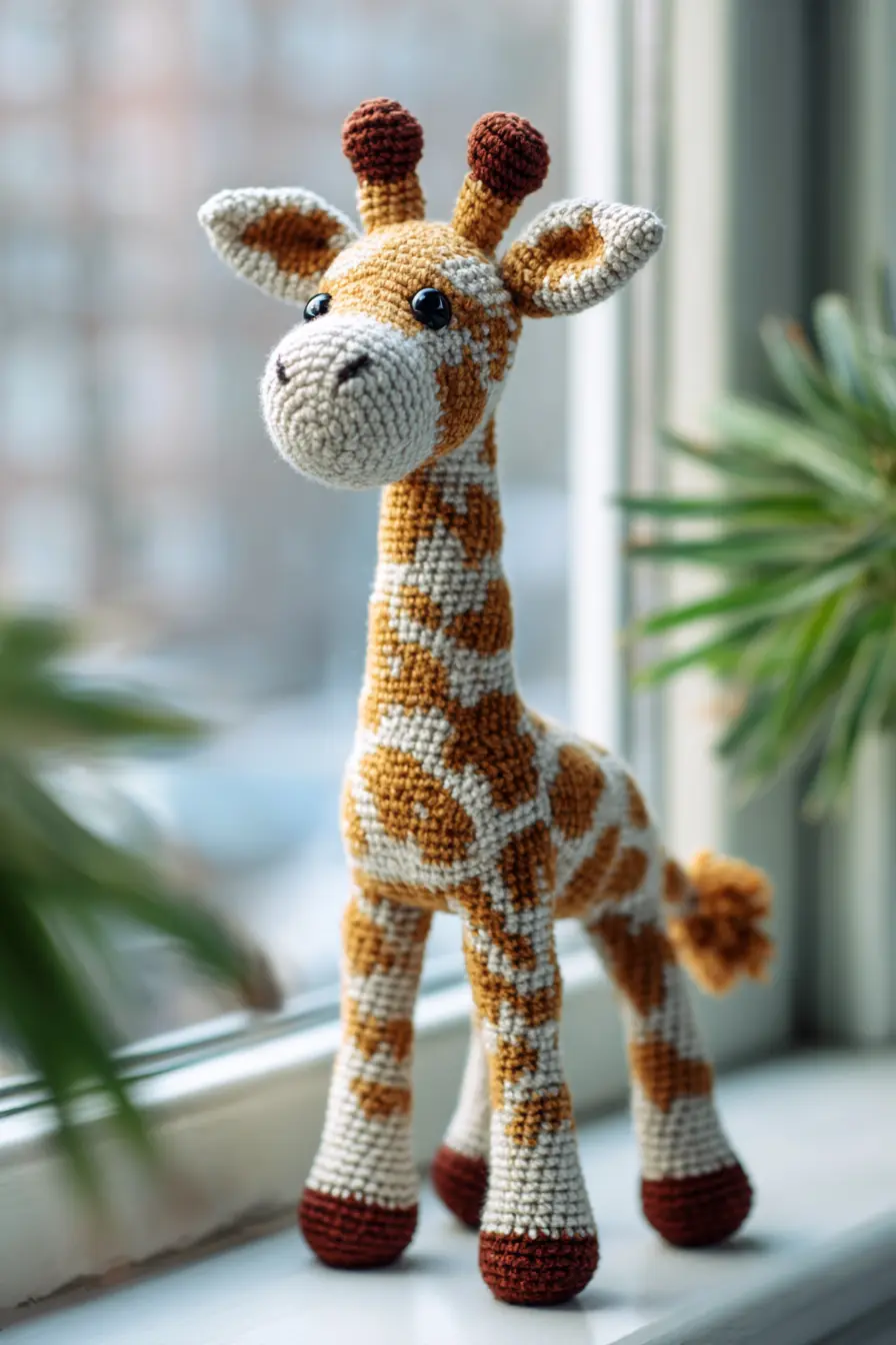 Amigurumi Giraffe Crochet Pattern — Worsted Yarn Toy with Long Neck & Spots