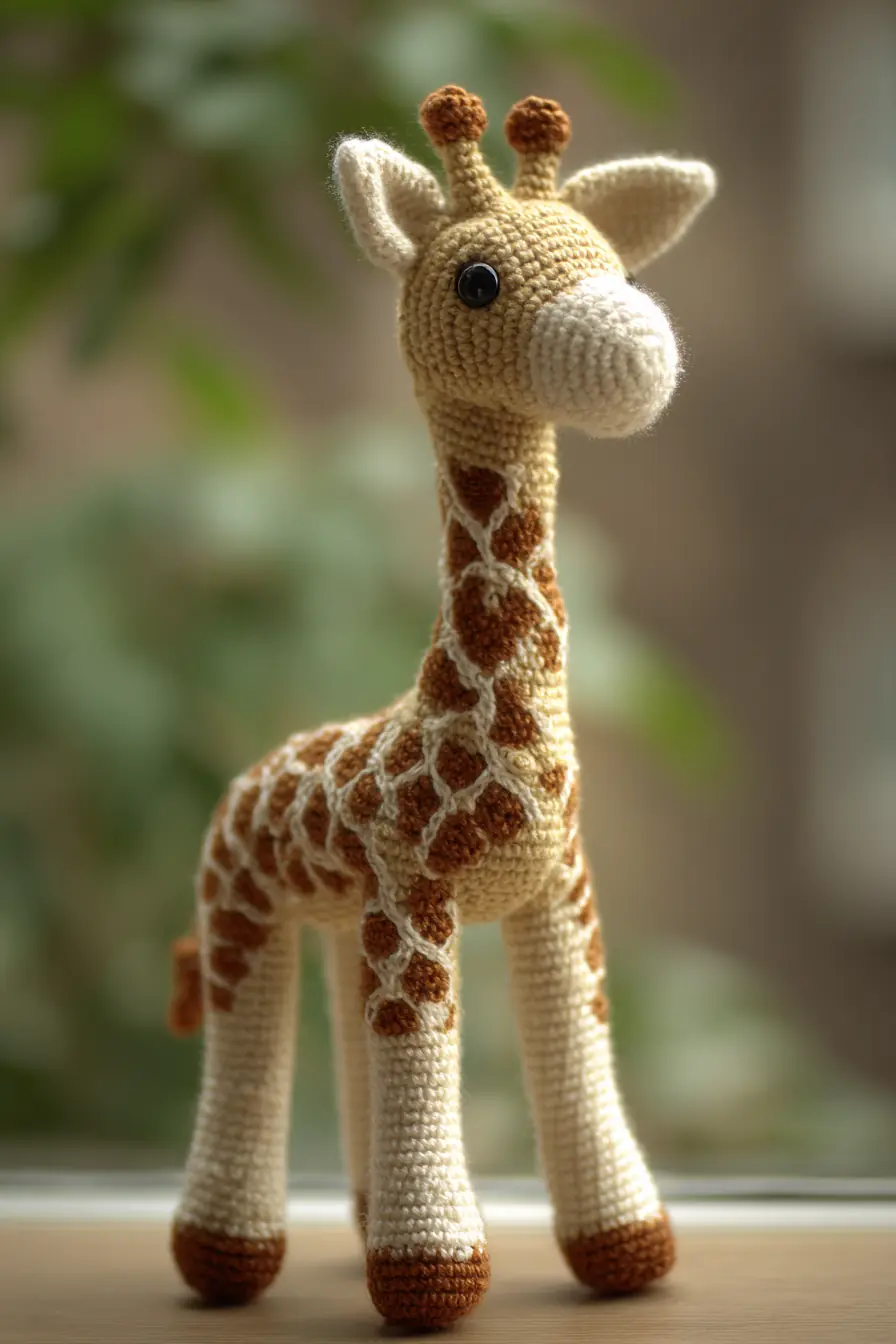 Amigurumi Giraffe Crochet Pattern — Cute Soft Toy with Spots (8–10 in)