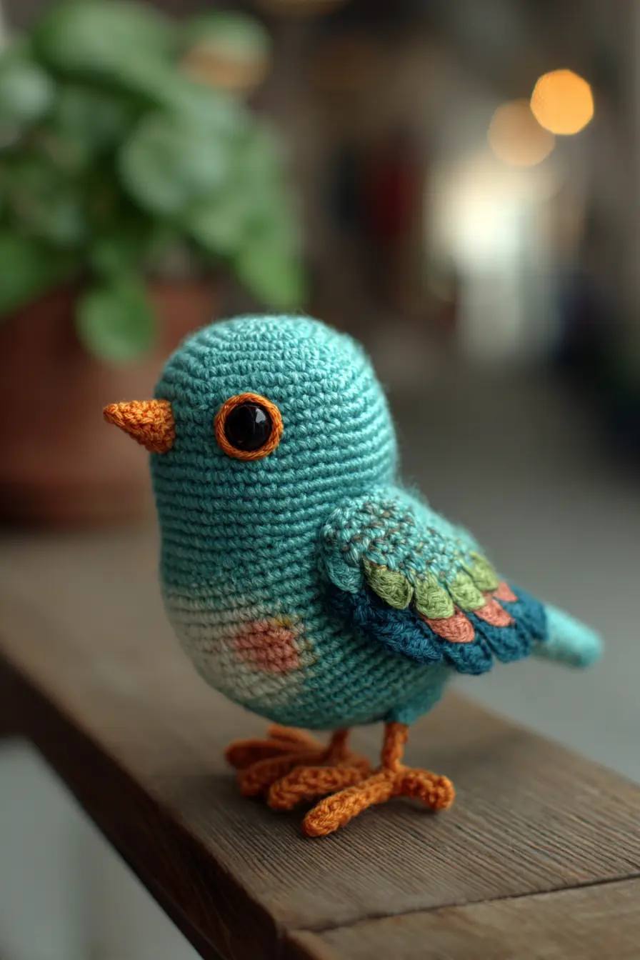 Amigurumi Bird Crochet Pattern — Teal Bird Toy (Small, Handmade)