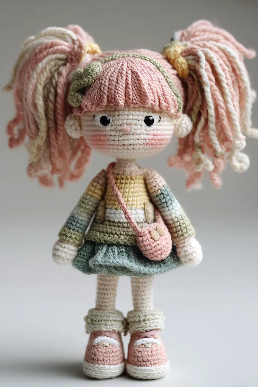 Amigurumi Girl Doll (≈10 in) — Worsted Yarn, Magic Ring & Single Crochet