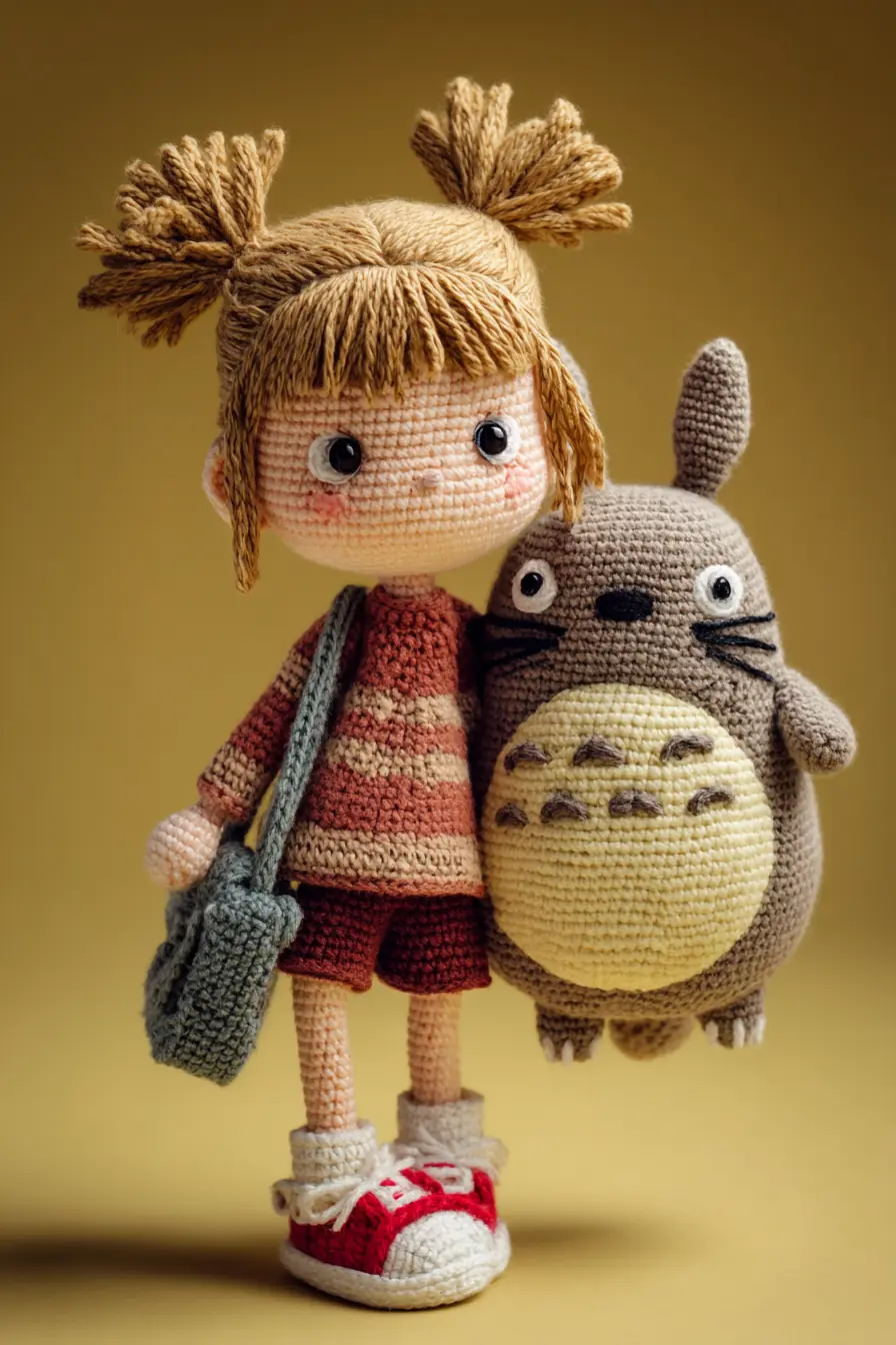 Amigurumi Girl with Totoro Plush — Crochet Pattern & Materials Guide