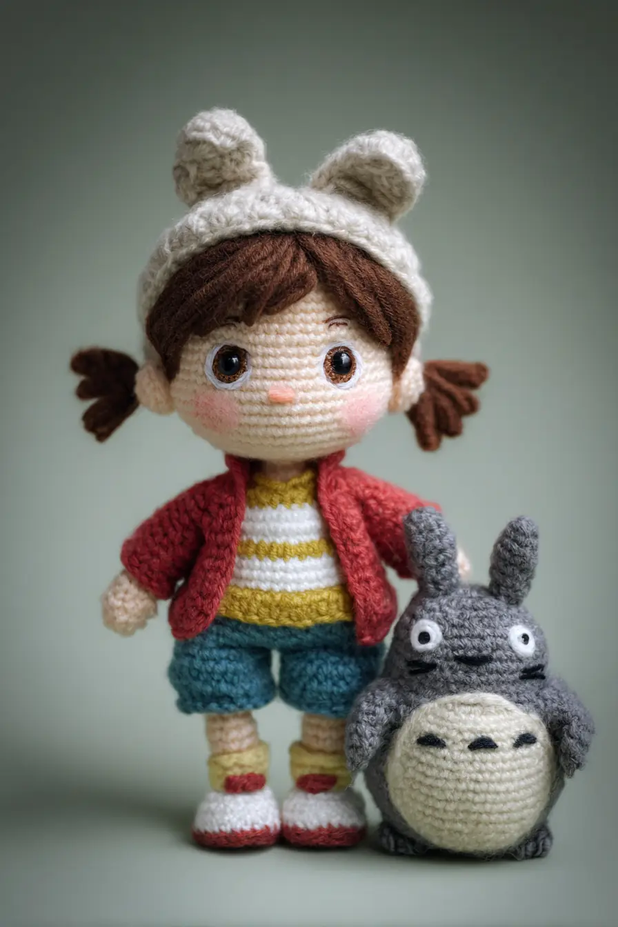 Amigurumi Girl with Totoro — Crochet Doll Pattern & Materials Guide
