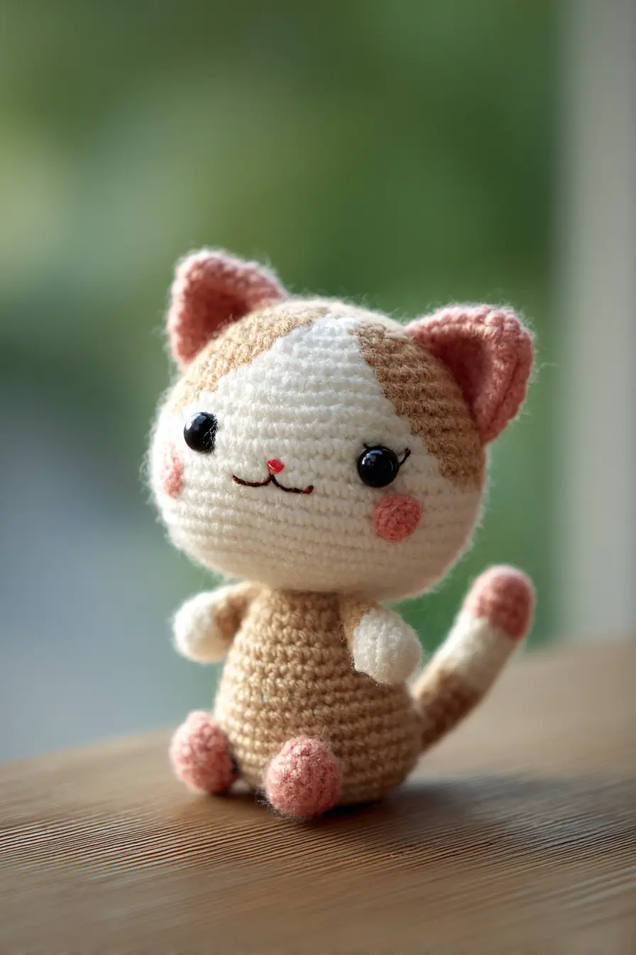 Amigurumi Kitten Crochet Pattern — Small Cute Cat Plush (3.5 mm hook)