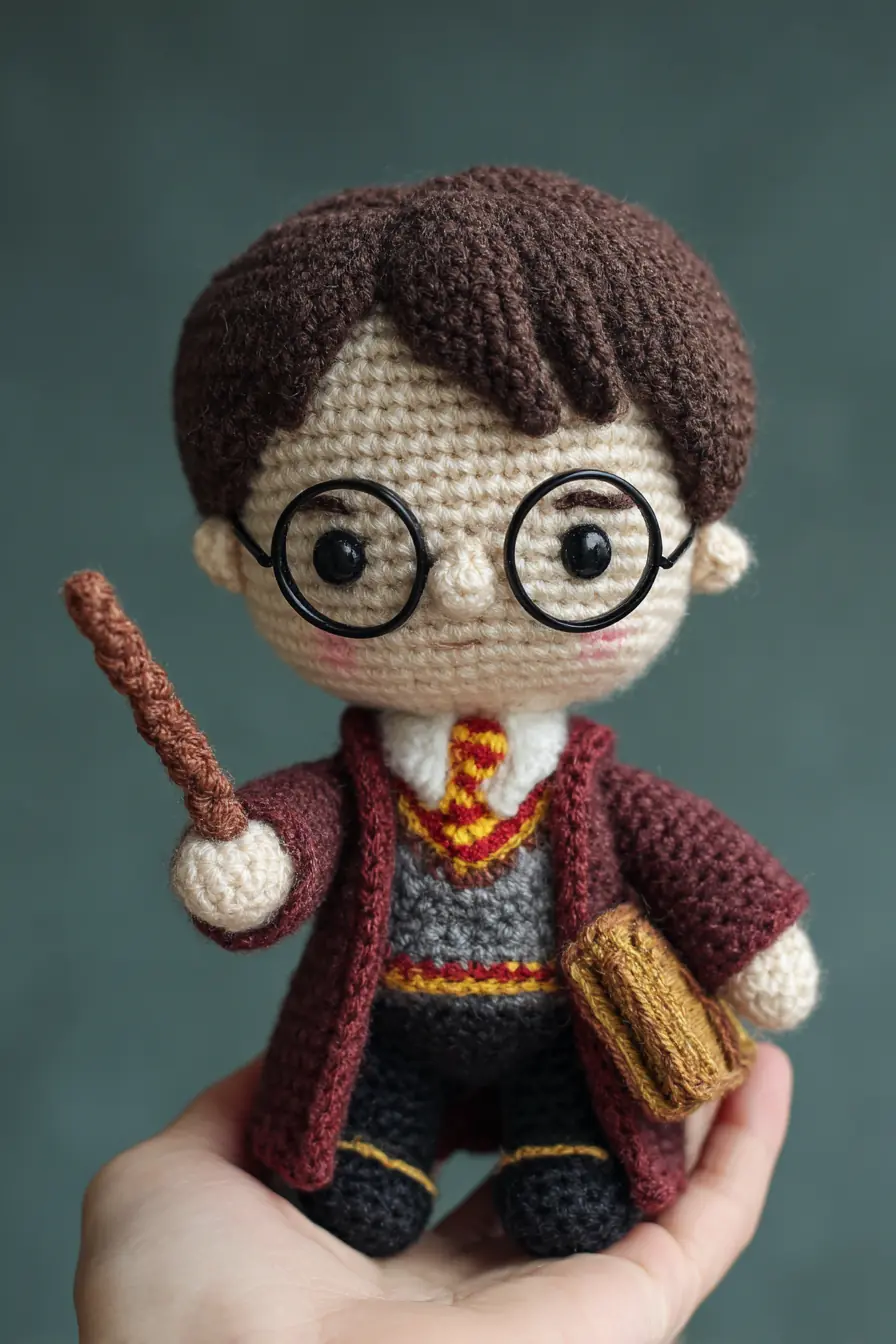 Amigurumi Wizard Doll Crochet Pattern — Glasses, Wand & Robe