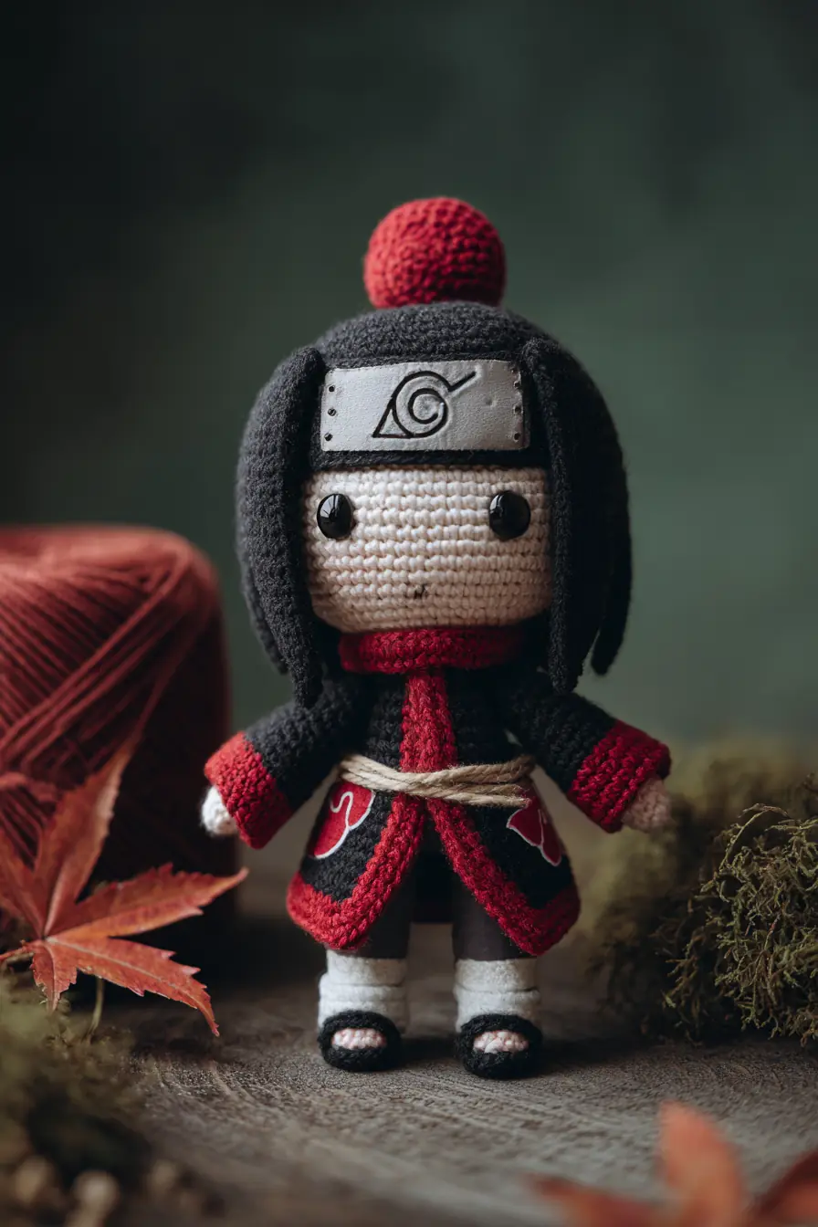 Amigurumi Black-and-Red Ninja Doll — Crochet Materials, Stitches & Tips