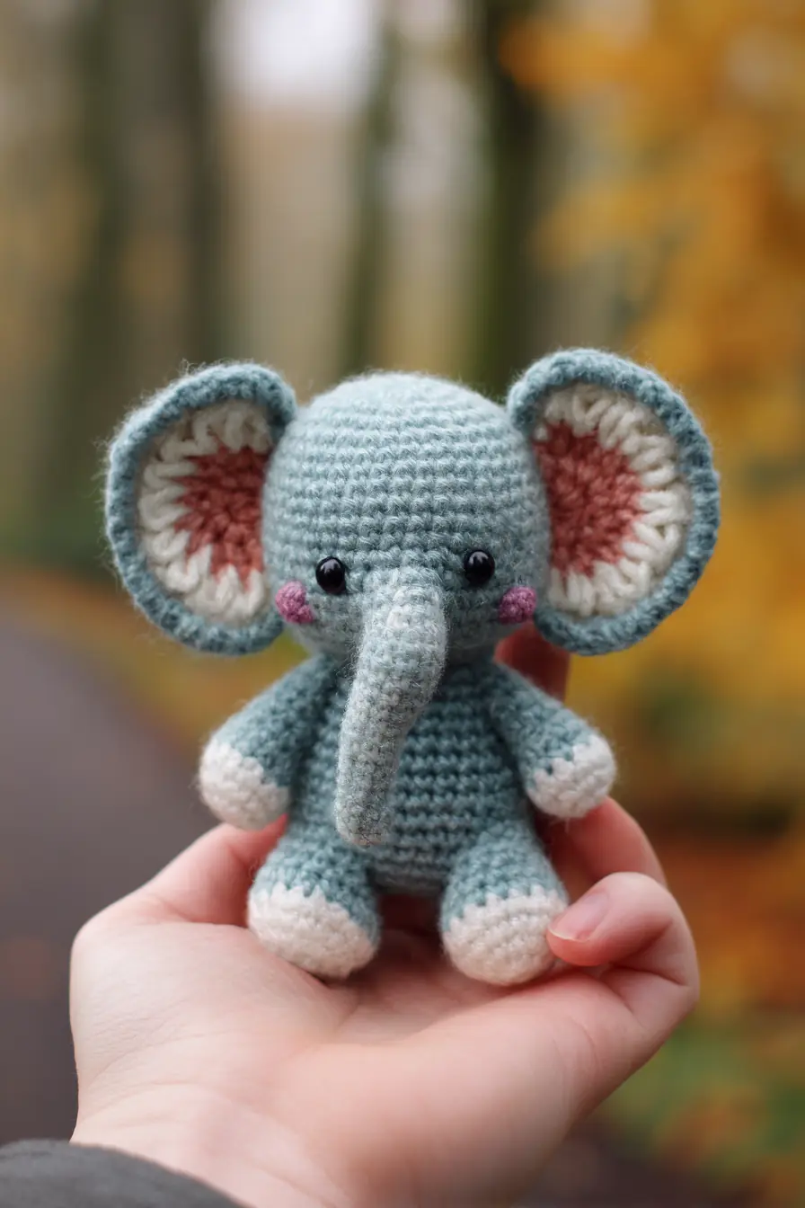 Amigurumi Elephant — Small Crochet Toy Pattern (DK/4 yarn, 2.5–3.5 mm hook)