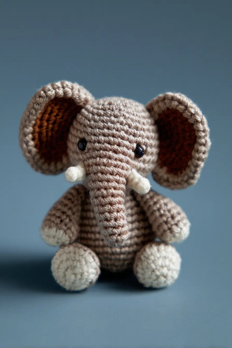 Amigurumi Elephant Crochet Pattern — Small Plush Toy (Worsted, 4.0 mm Hook)