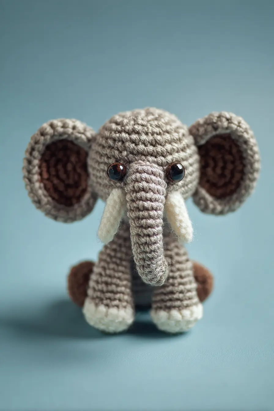 Amigurumi Elephant Crochet Pattern — Small Trunked Plush Toy (Worsted Yarn)