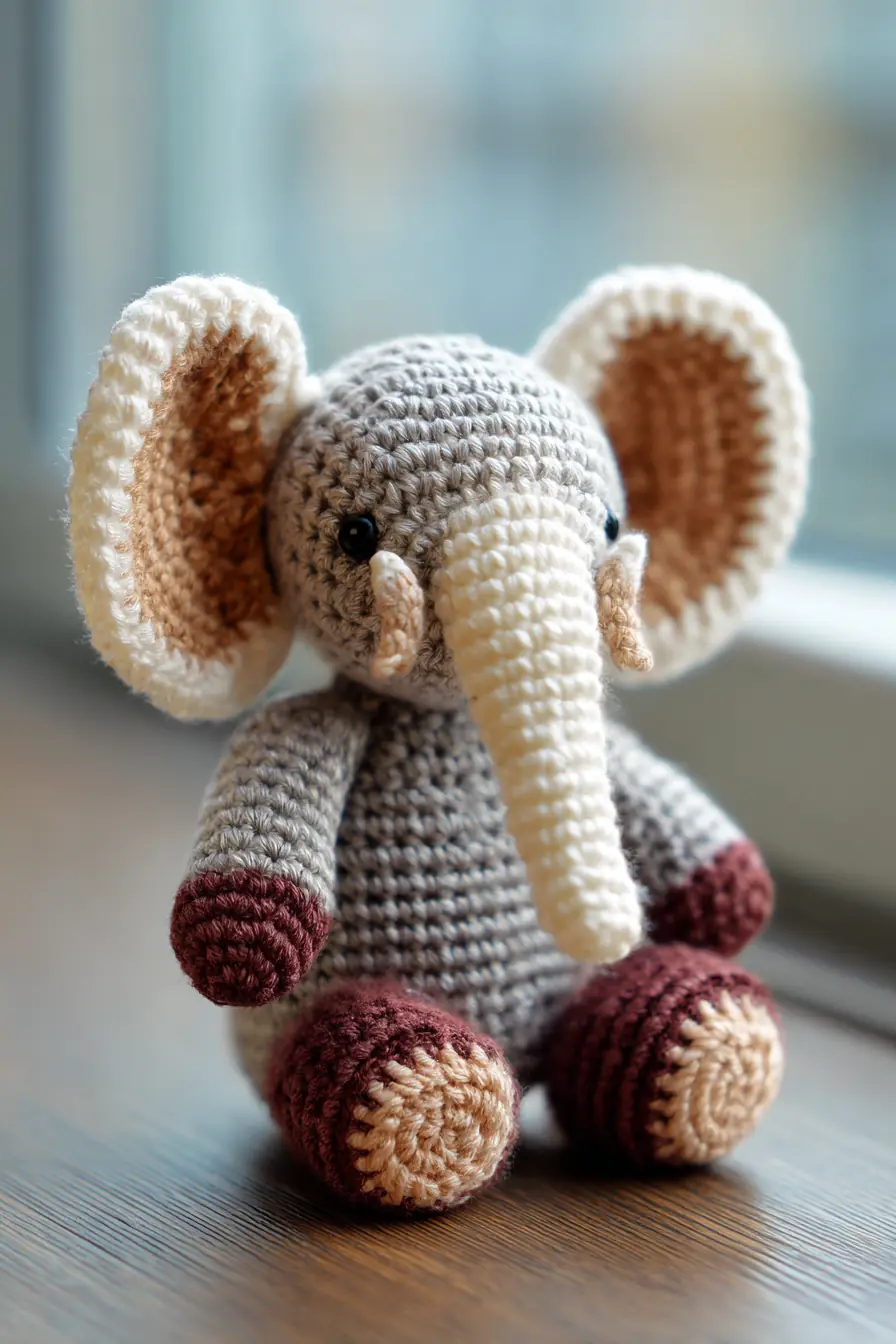 Amigurumi Elephant Crochet Pattern — Soft Toy, Single Crochet, Worsted Weight