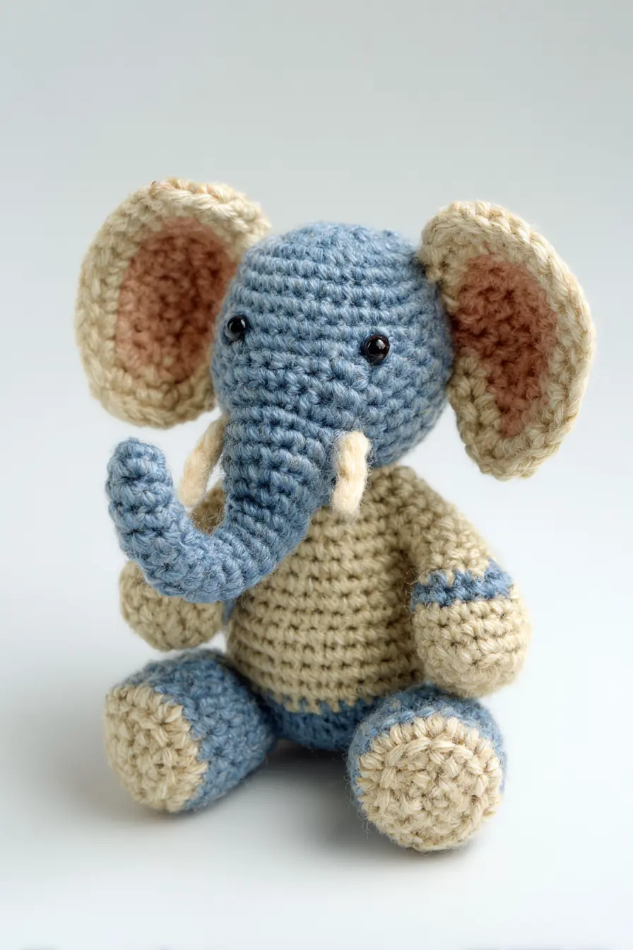 Amigurumi Elephant Crochet Pattern — Worsted Yarn, Single Crochet Toy (5–7 in)