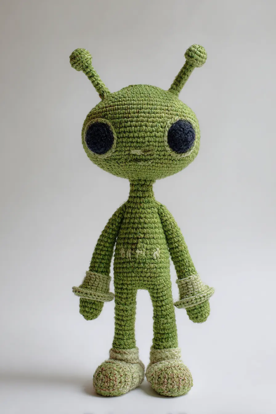 Amigurumi Alien Crochet Pattern – Green Plush Doll with Antennae