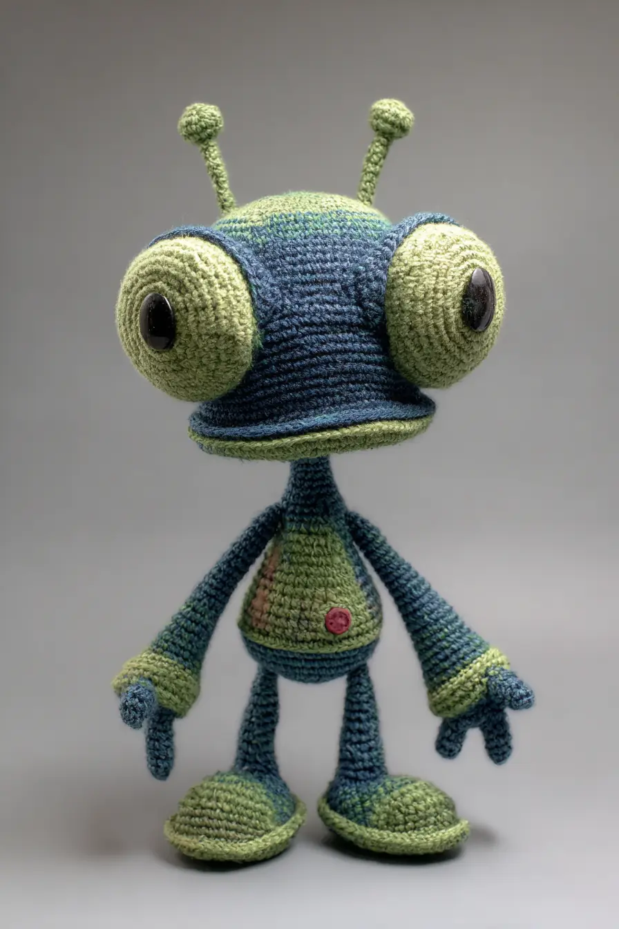 Amigurumi Alien Crochet Doll — Big-Eyed Soft Toy Pattern with Antennae