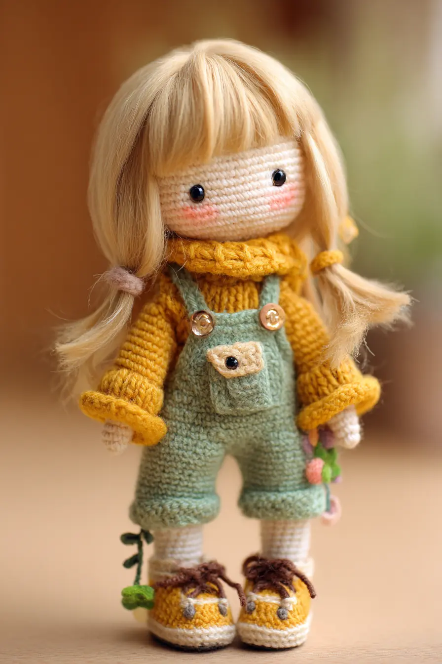 Amigurumi Doll Pattern: Cozy Sweater, Overalls & Baby-Safe Construction