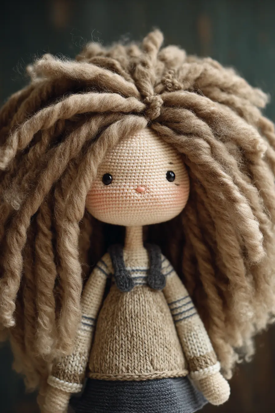 Amigurumi Doll Pattern — Crochet Body with Thick Yarn Hair and Safety Tips