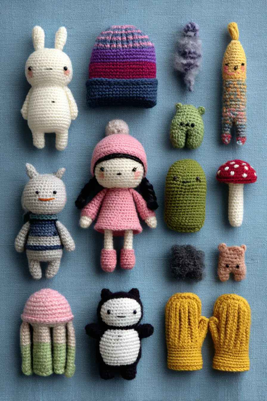 Amigurumi Doll & Mini Toy Set — Crochet Materials, Stitches, and Safety Tips